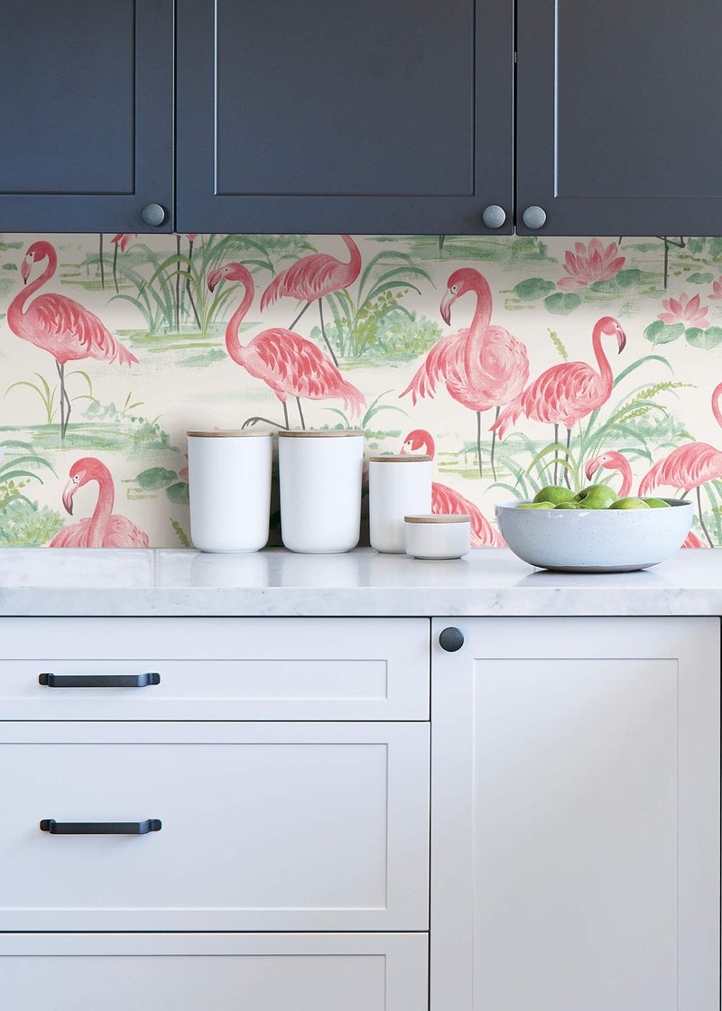 NuWallpaper NUS3679 Flamingo Beach Peel & Stick Wallpaper, Pink - Image 5
